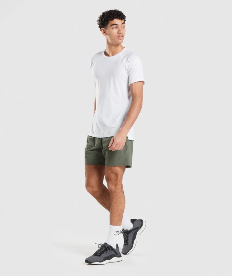 Men's Gymshark Studio Shorts Olive | NZ 4XDQCJ